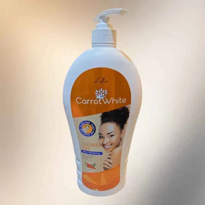 Carrotwhite Goat's Milk Shower Gel 1200ml, nourishing body cleanser with creamy texture and natural carrot extract in a large bottle