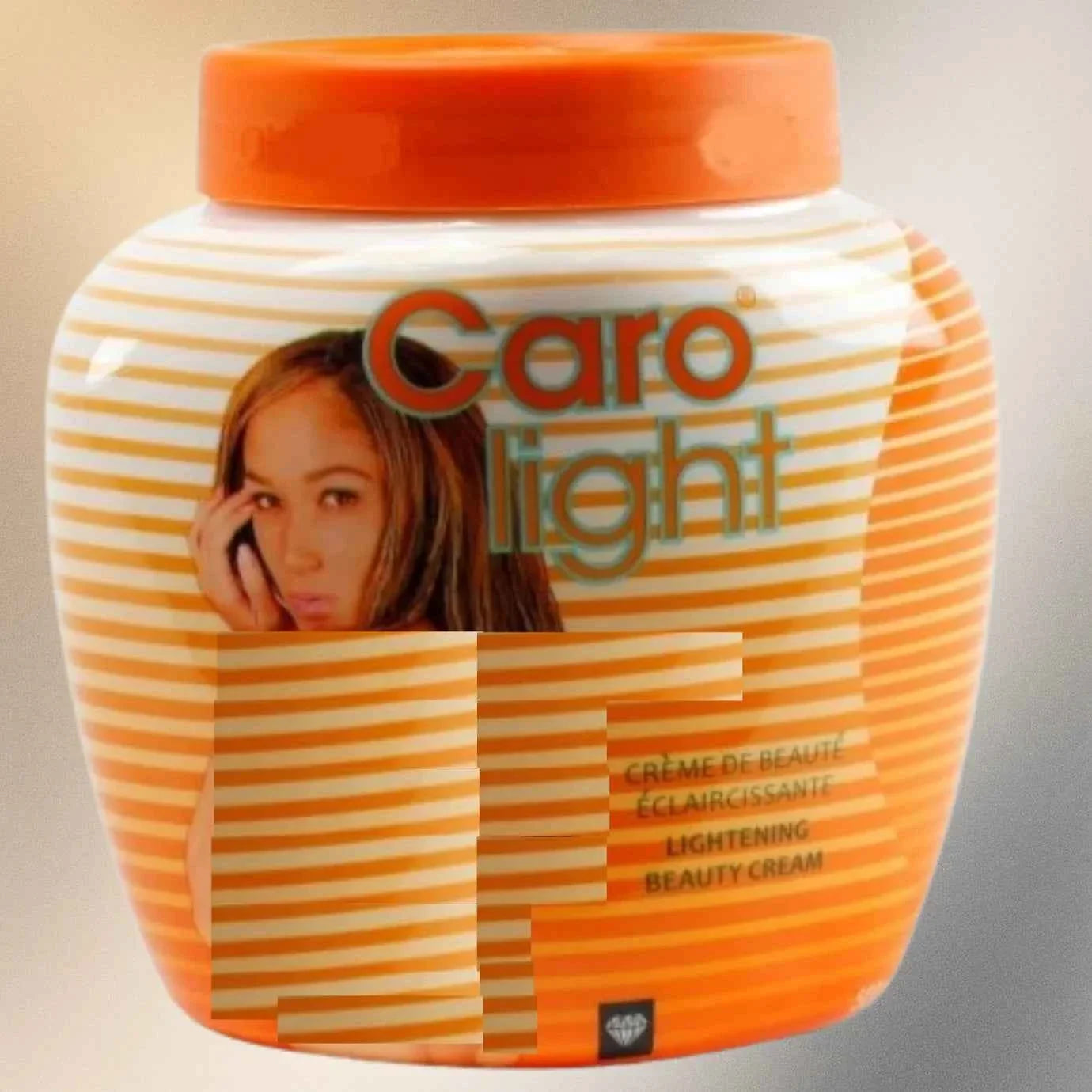 Caro Light Light Cream jar, 300ml container with white lid and label, displayed on a plain background.