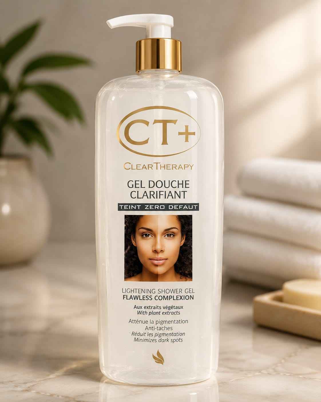 Clear Therapy Vegetable Extracts Shower Gel in an 800ml bottle, gentle daily cleansing body wash with clear, vegetable-infused formula.