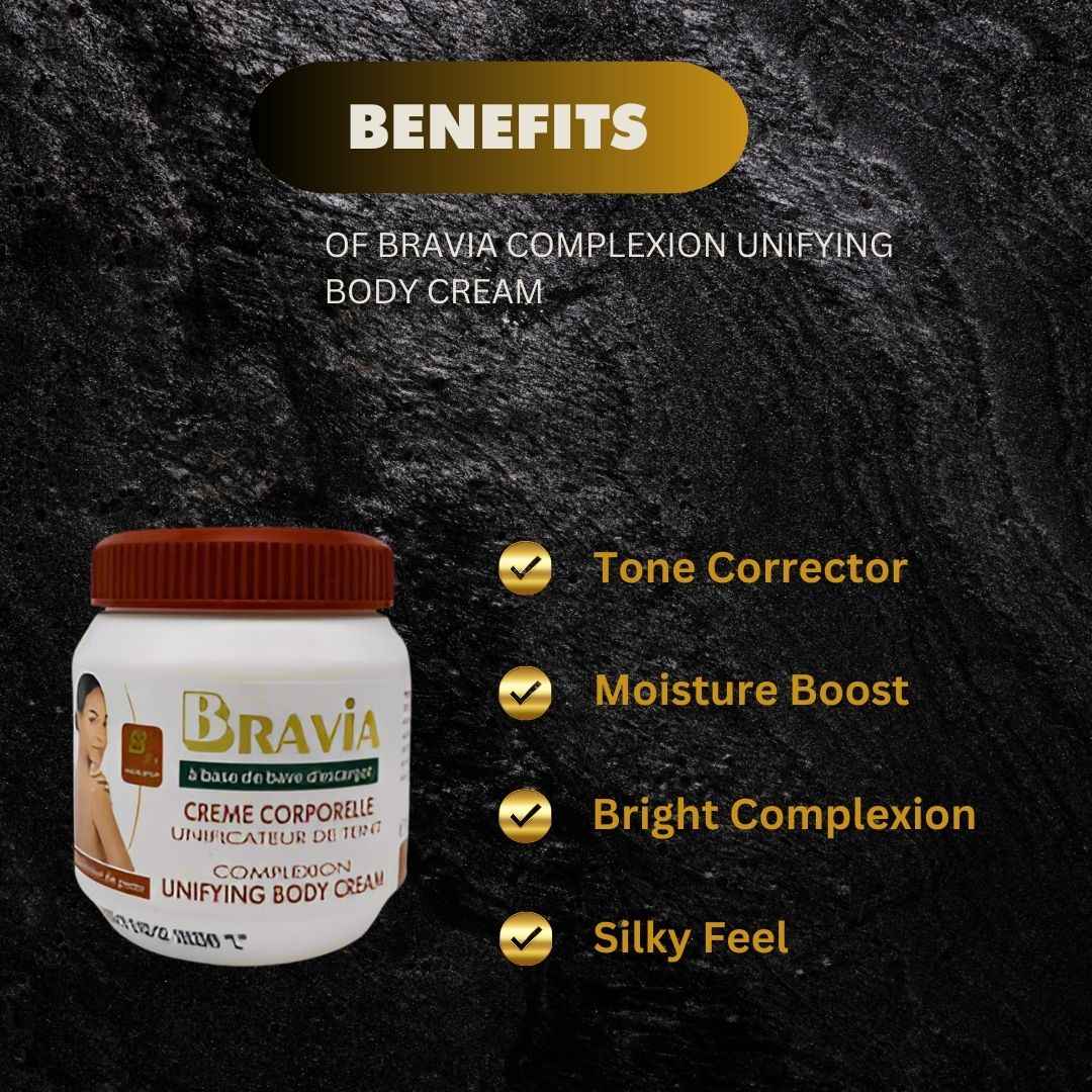 Bravia snail secretion body cream in 125ml jar, showing the creamy texture and packaging with logo.