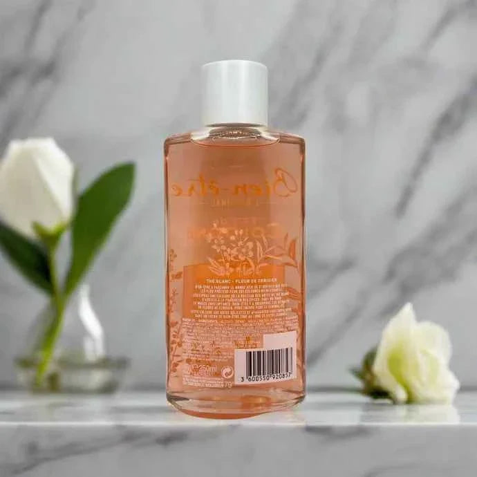 Bien-Être White Tea & Cherry Blossom Eau de Cologne bottle, 250 ml, with elegant white and pink floral design.