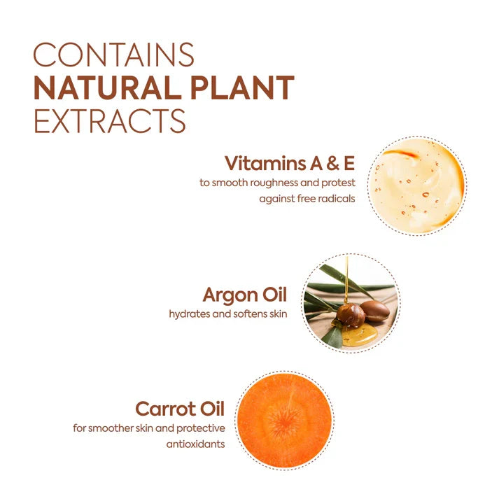 Makari Extreme Argan & Carrot Oil serum bottle with dropper, designed for skin and hair nourishment.