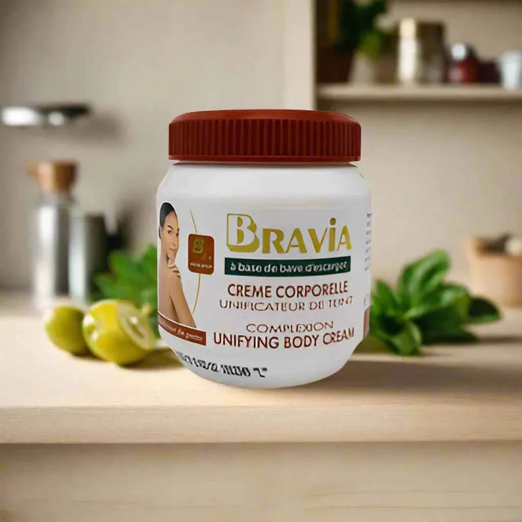 Bravia snail secretion filtrate body cream in 125ml jar, smooth texture and moisturizing appearance