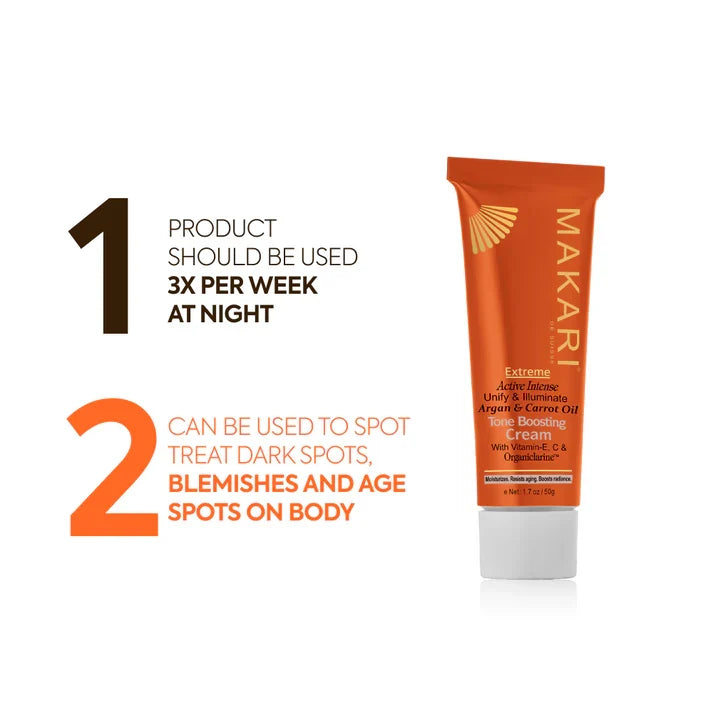 Makari Extreme Argan & Carrot Oil cream jar with white lid and label, showcasing luxurious skincare product for nourishing skin.