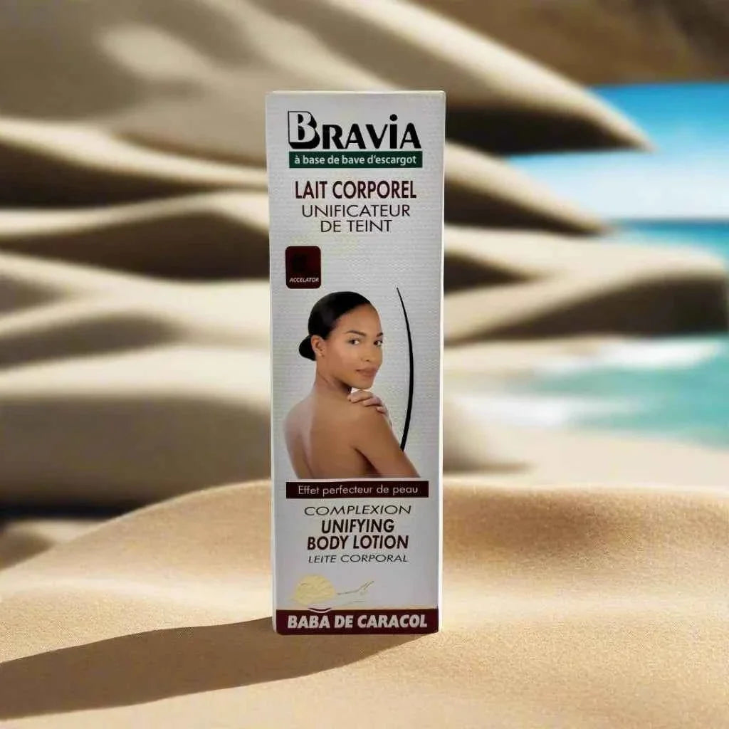 Bravia snail secretion body lotion in 500ml bottle, featuring smooth, nourishing formula with snail filtrate for skin hydration