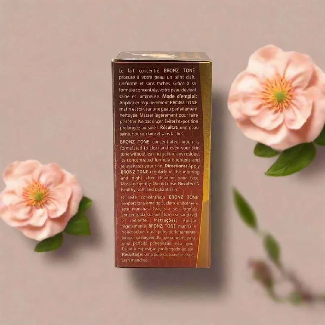 Bronz Tone concentrated face lotion in 60ml bottle, showcasing smooth, bronze-toned skincare product for glowing skin.