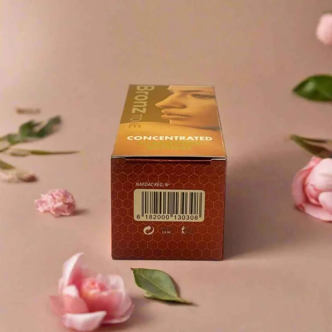 Bronz Tone concentrated face lotion in 60ml bottle, showcasing smooth, bronze-toned skincare product with sleek packaging.