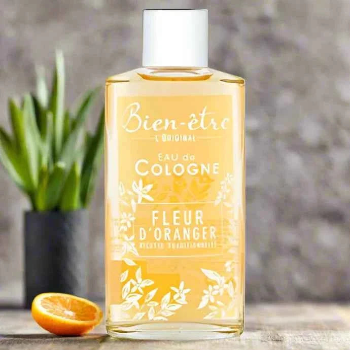 Bien Être L'Original Orange Blossom Eau de Cologne 250 ml bottle with elegant white and orange label, fresh floral scent.