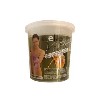 Belle Vie Argile & Miel Cleansing Soap in 670g bar, featuring natural clay and honey ingredients for gentle skin cleansing.