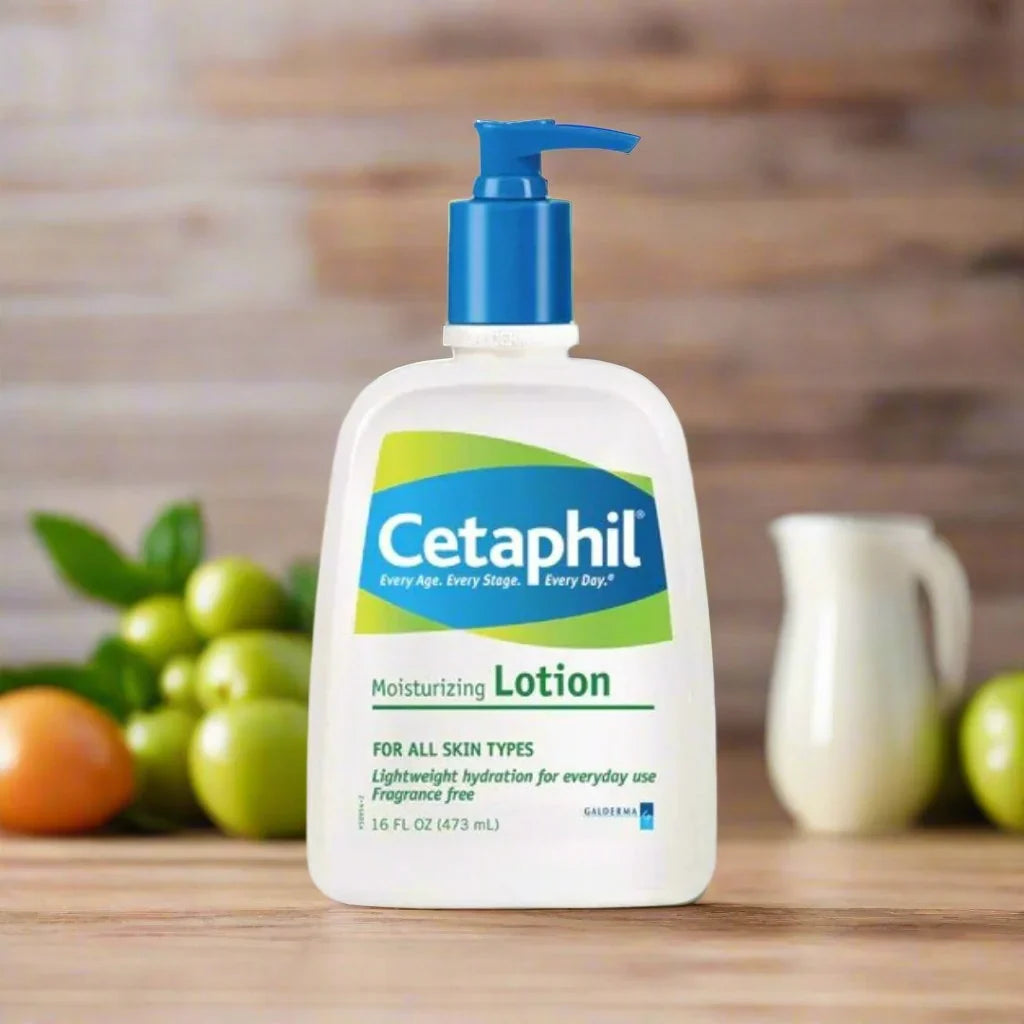 Cetaphil Moisturizing Lotion 20 oz bottle with pump dispenser, smooth and gentle skincare product for all skin types.
