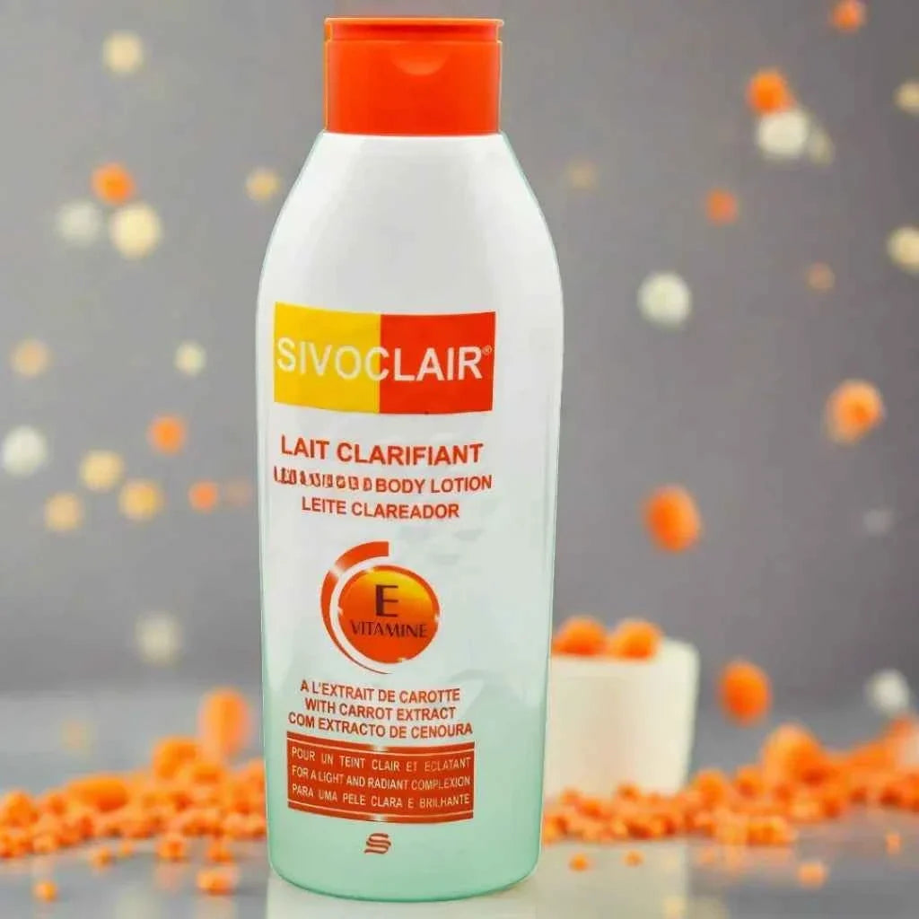 Sivoclair Carrot Extract Body Lotion in 16.9 oz bottle, nourishing moisturizer with natural ingredients, smooth and hydrate skin.