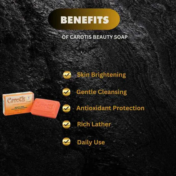 Carotis Beauty Soap 80g, creamy bar with floral packaging, designed for skincare and gentle cleansing.