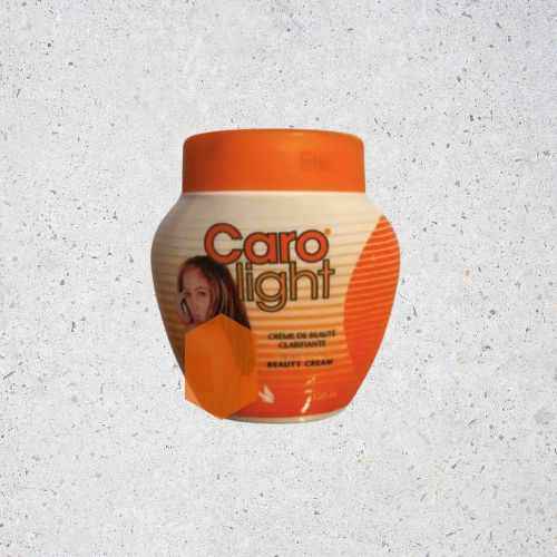 Caro Light Light Cream 120ml jar with white lid, smooth cream visible inside, skincare product for face and body.