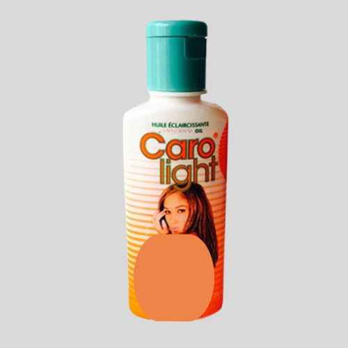 Caro Light Oil 50ml bottle with dropper cap, transparent container showing light-colored oil inside.