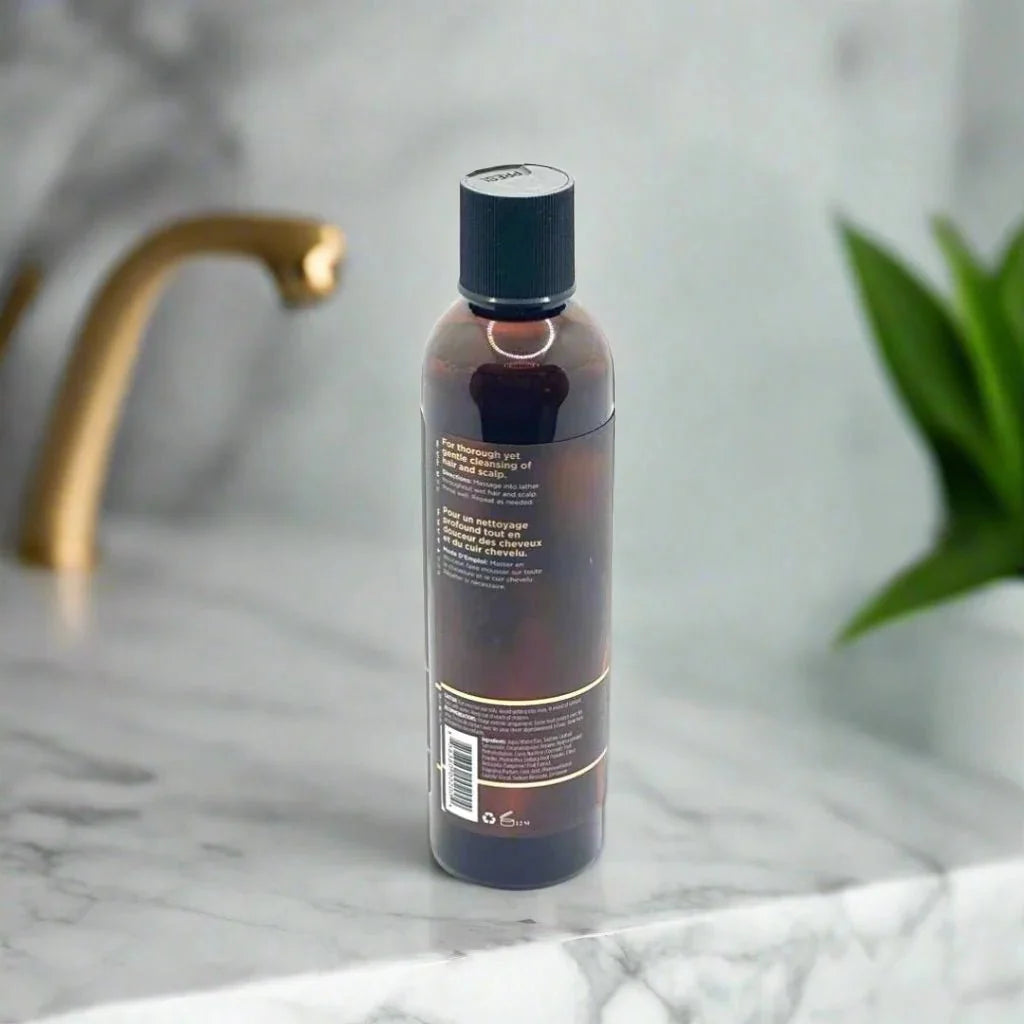AS I AM Curl Clarity Shampoo 8oz bottle with clear label and black cap, designed for curly hair cleansing.