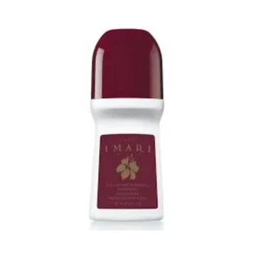 Avon Imari roll-on deodorant 2.6 oz with floral and oriental fragrance, shown in a sleek white and gold bottle.