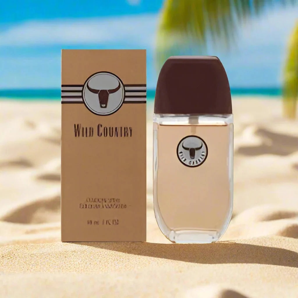 Avon Wild Country Cologne Spray 3 oz bottle with dark green cap and label, showcasing the men's fragrance packaging.