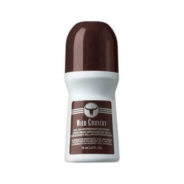 Avon Wild Country roll-on deodorant in a 2.6 oz bottle, featuring a classic scent and easy-to-apply design.