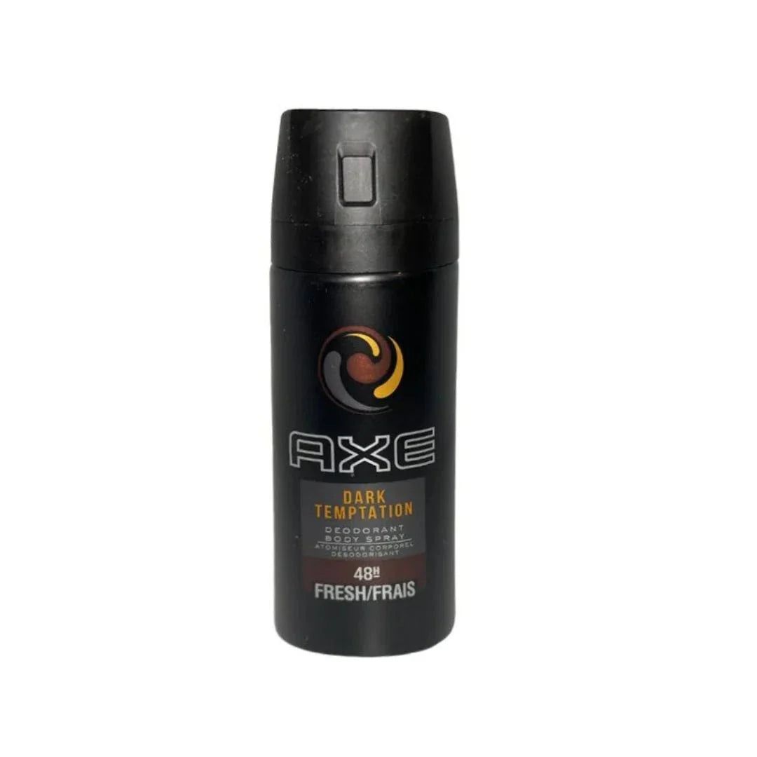 Axe Dark Temptation Fresh deodorant body spray 150ml bottle with dark packaging and spray nozzle.