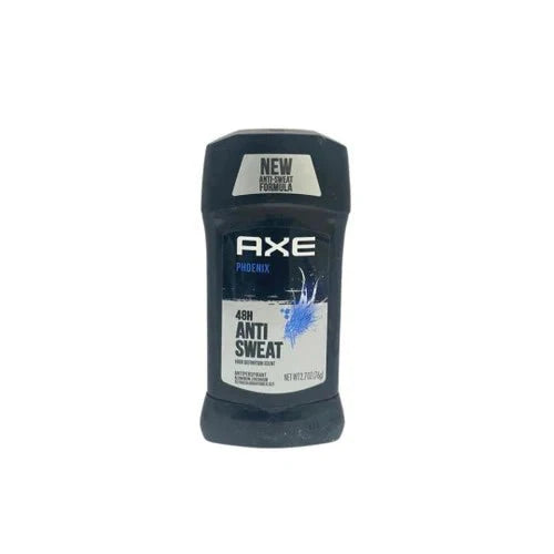 AXE Phoenix high-definition scent antiperspirant deodorant stick in 2.7 oz with a sleek design and blue packaging.