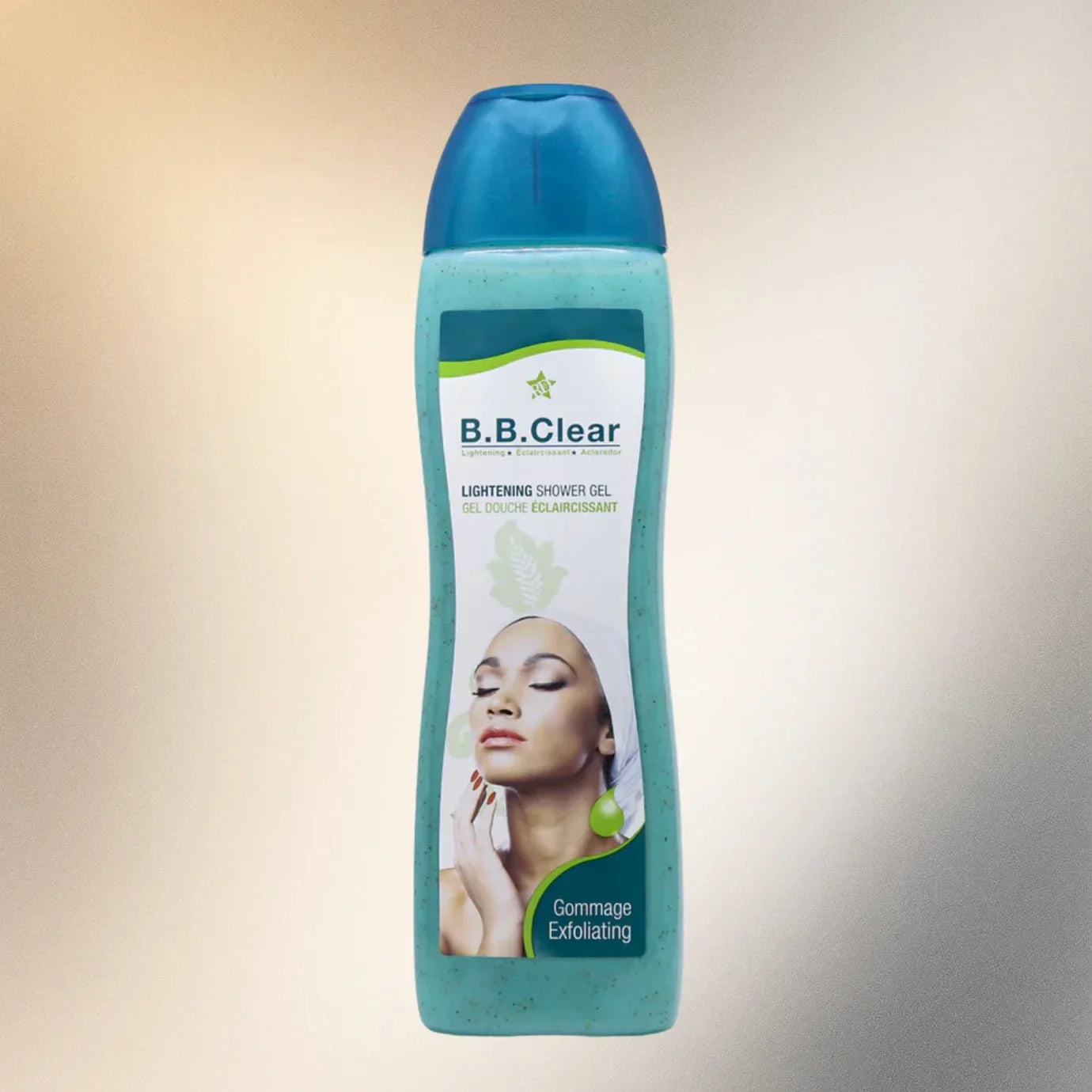 B.B. Clear Body Wash 600ml bottle with clear liquid and pump dispenser, designed for gentle cleansing of skin.