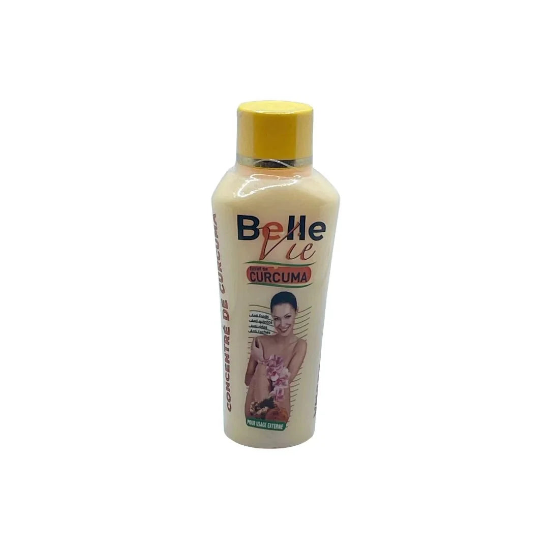 BelleVie Concentrated Curcuma 135g jar showing the turmeric powder inside the transparent container.