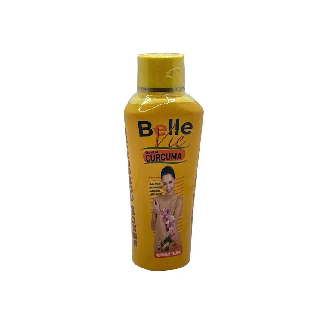 Belle Vie Curcuma Extract Skin Care Lotion in a 125ml bottle, featuring a smooth, light-colored lotion with turmeric extract for skin health.