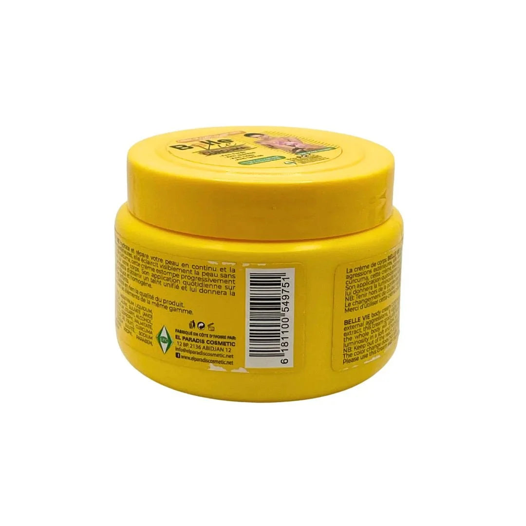 BelleVie Extra-Rich Body Cream 150g jar with smooth, creamy texture and elegant packaging, designed for deep hydration and skin nourishment.