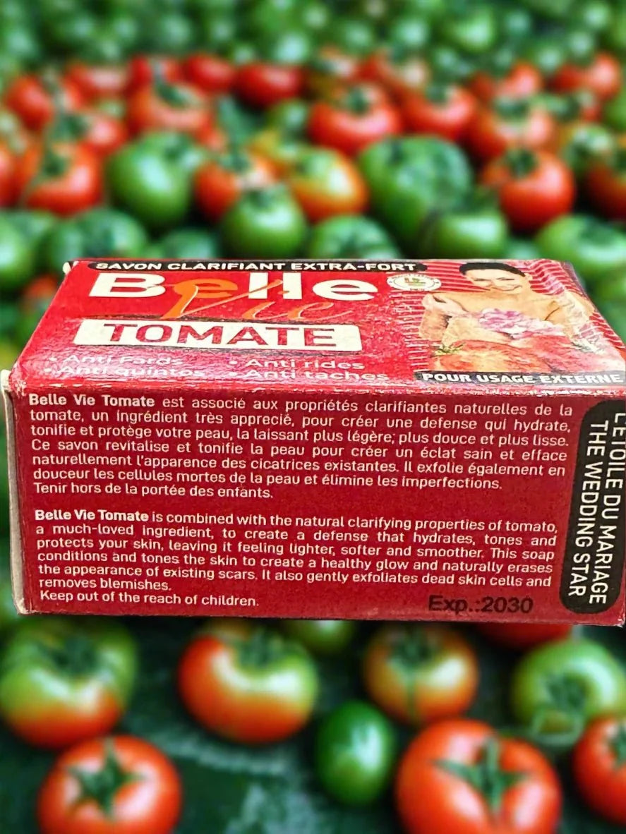 Bellevie Tomato Extract Beauty Soap 225g with fresh tomato ingredients and natural skincare benefits.
