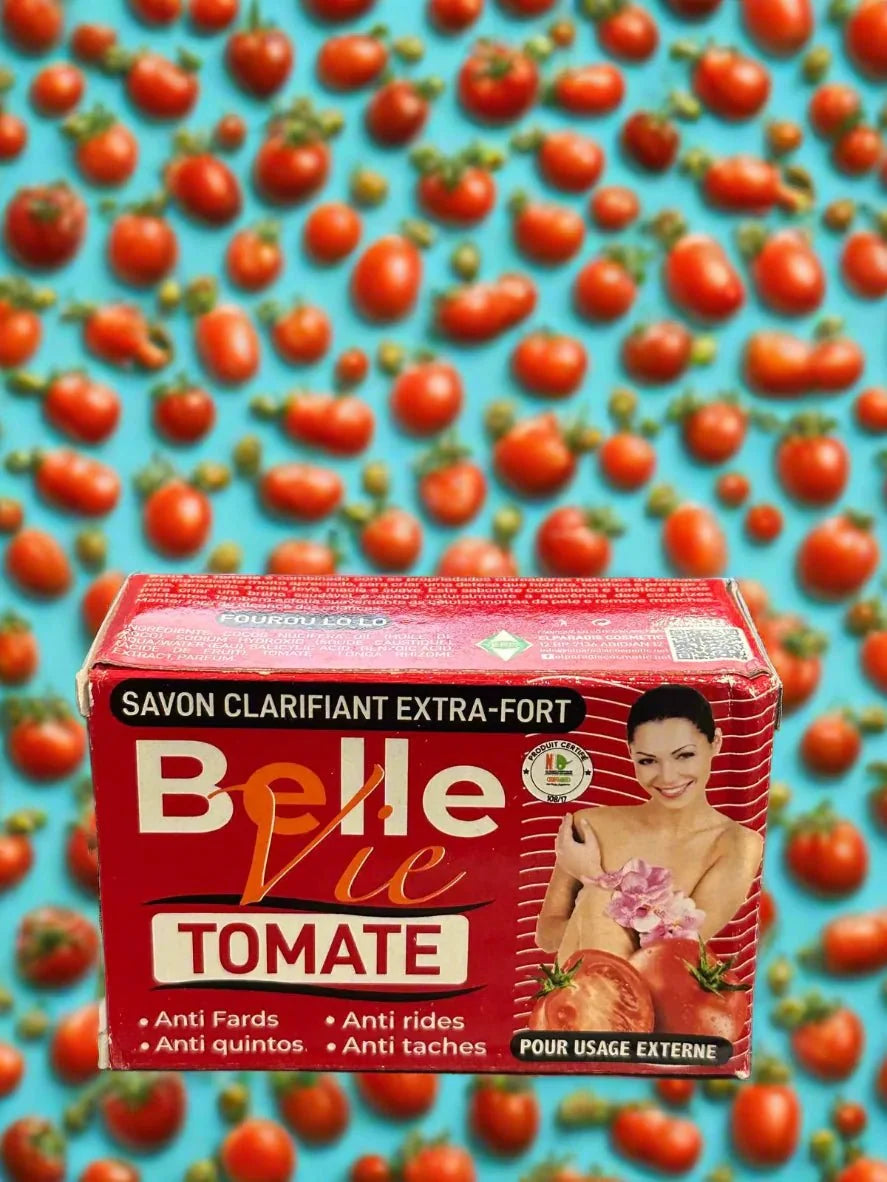 Bellevie Tomato Extract Beauty Soap 225g bar with fresh tomato ingredients and natural cleansing properties.