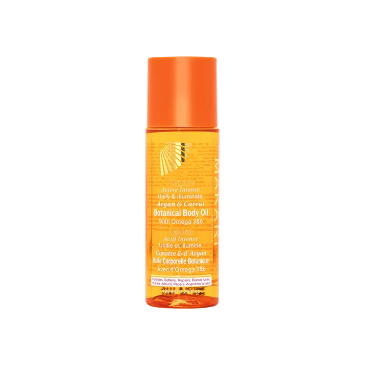Makari Extreme Argan and Carrot Oil in a botanical oil bottle, highlighting natural skincare ingredients and botanical extraction.