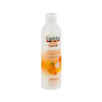 Cantu Care for Kids Nourishing Conditioner in 8 fl oz bottle, gentle formula for children's hair care, visible in the image.
