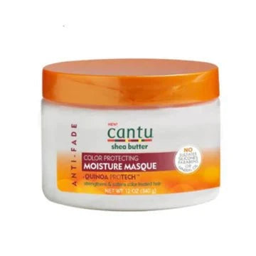 Cantu Shea Butter Color Protecting Moisture Masque in 12 oz jar, nourishing treatment for color-treated hair with shea butter.