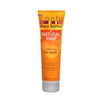 Cantu Shea Butter Conditioning Co-Wash 10oz bottle with white label and black cap, designed for moisturizing hair cleansing.