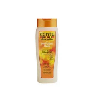 Cantu Shea Butter natural hair cleansing cream shampoo bottle, 13.5 fl oz / 400 ml, with label and pump dispenser.