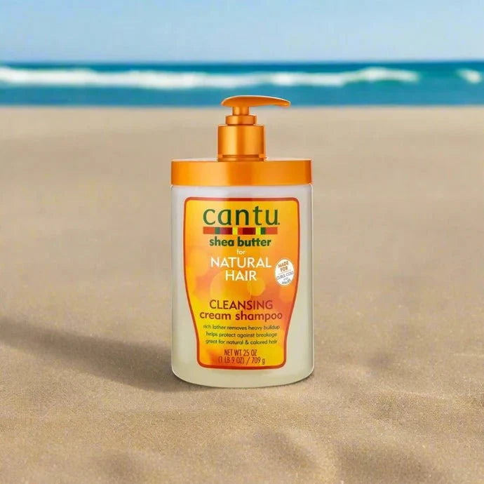 Cantu Shea Butter Natural Hair Cleansing Cream Shampoo 25 oz, creamy formula with shea butter for nourishing hair cleansing