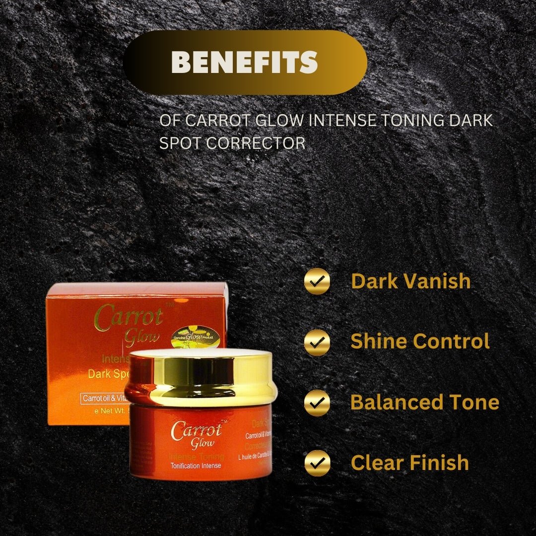 Tube of Carrot Glow Cream in 1.7 oz size with bright orange packaging, showcasing natural skincare for radiant skin.
