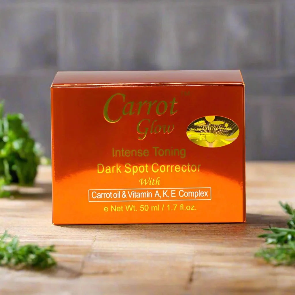 Cream jar of Carrot Glow Carrot Glow Glow Cream, 1.7 oz, featuring a smooth, orange-colored skincare cream in a white jar