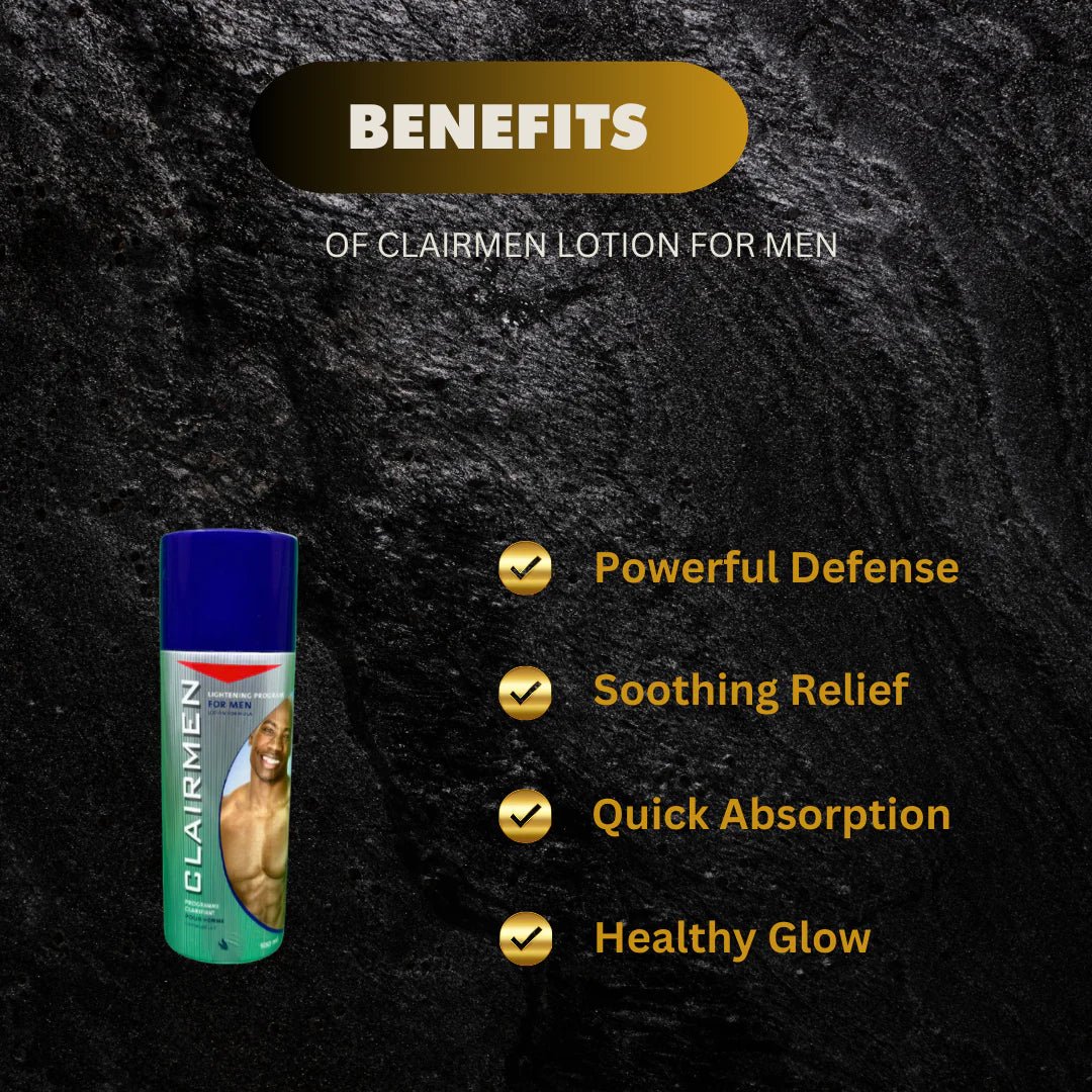 Clair Men Body Lotion 500ml bottle, lightweight moisturizing lotion for smooth, hydrated skin.