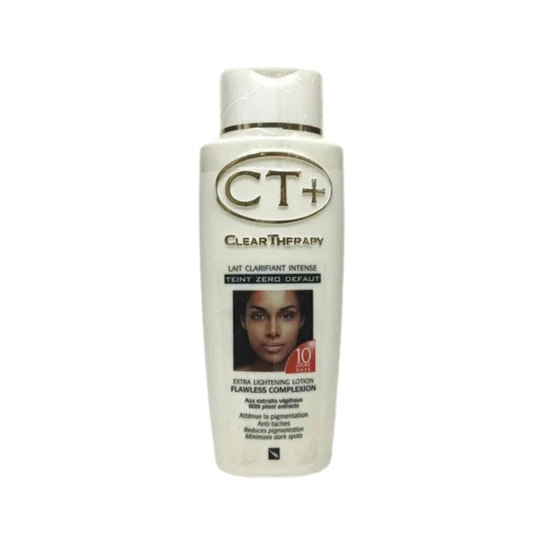 CT+ Clear Therapy Extra Lotion 250ml bottle with pump dispenser, moisturizing skincare product.