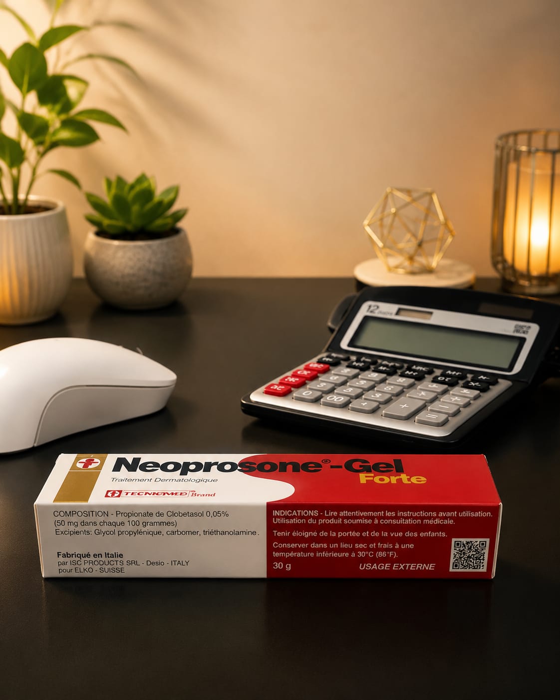 Neoprosone Brightening Gel 30g in a white tube with a flip cap, featuring a clean, minimal design.