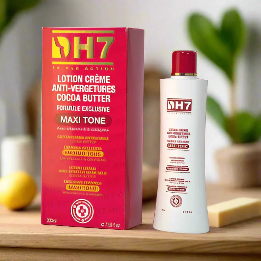 DH7 Cocoa Butter Creamy Body Lotion 200 ml bottle showing smooth, creamy moisturizer with cocoa butter for soft skin