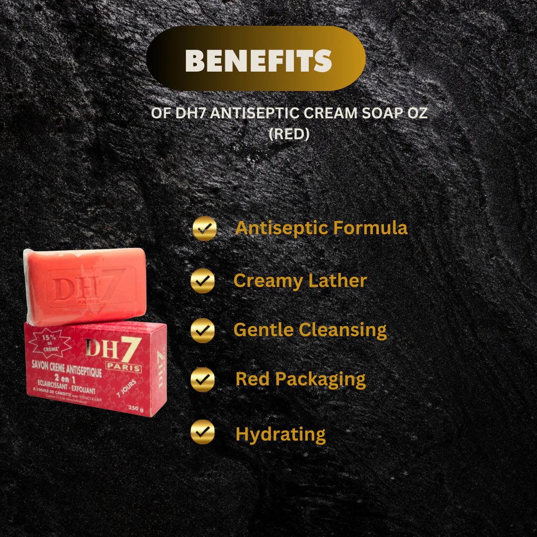 DH7 Red Cream Soap in 8.75 oz bottle, creamy texture and vibrant red color, designed for gentle cleansing.