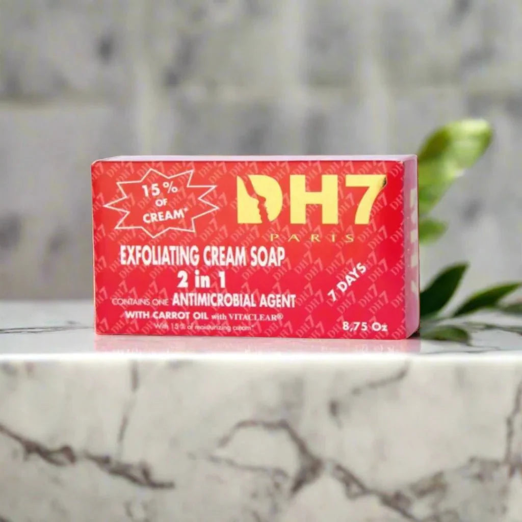DH7 Cream Soap in red, 8.75 oz bottle, with smooth pump dispenser and vibrant red label, designed for gentle cleansing.