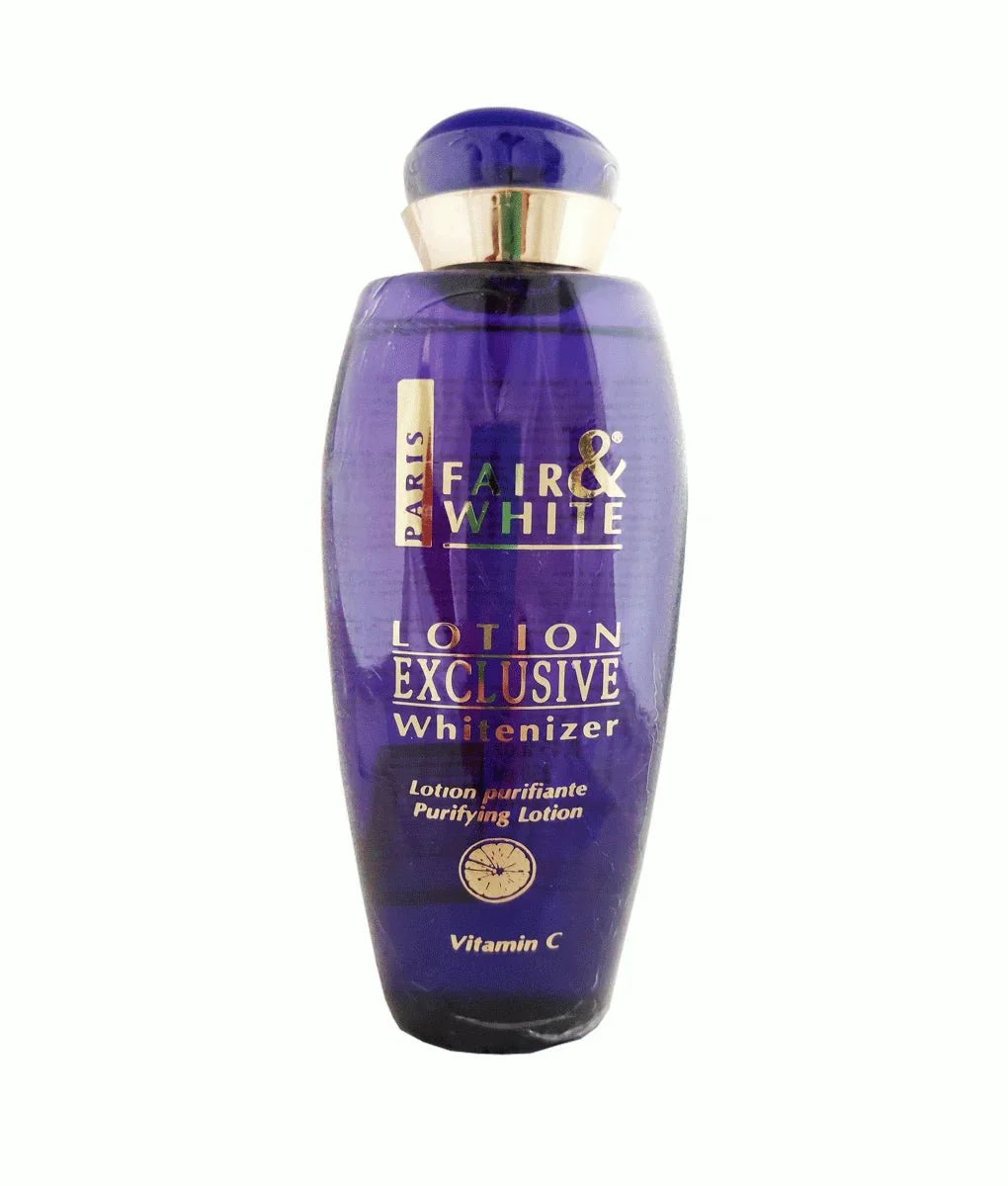 Fair & White Exclusive Vitamin C Body Lotion 250ml with brightening skincare and fresh, smooth skin texture.