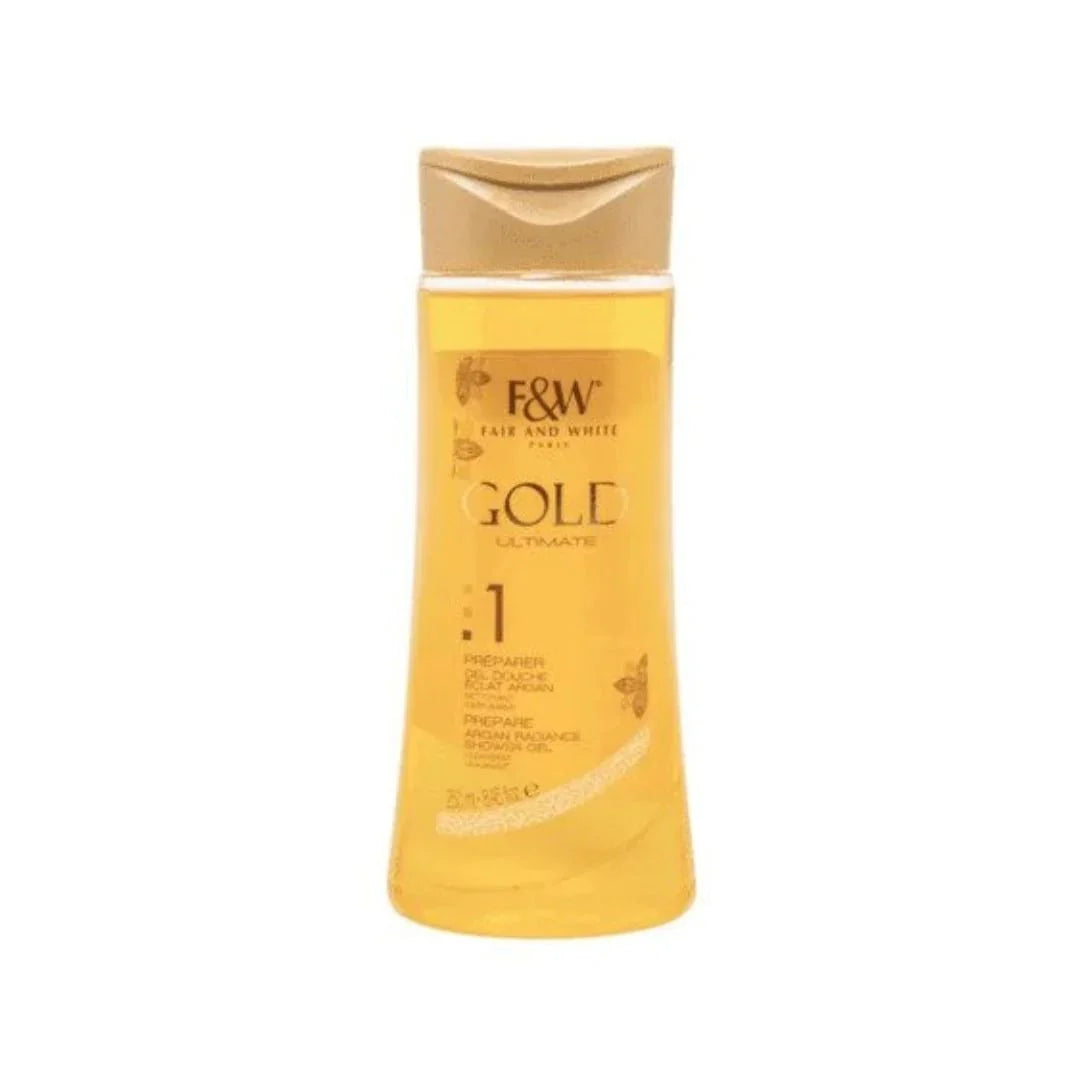 Fair & White Gold Argan Body Wash 250ml, gentle daily cleanser with nourishing argan oil for smooth, refreshed skin.