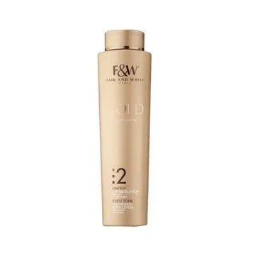 Fair & White Gold Even Tone Revitalizing Body Lotion in a 500ml bottle, showcasing the sleek packaging and product label.