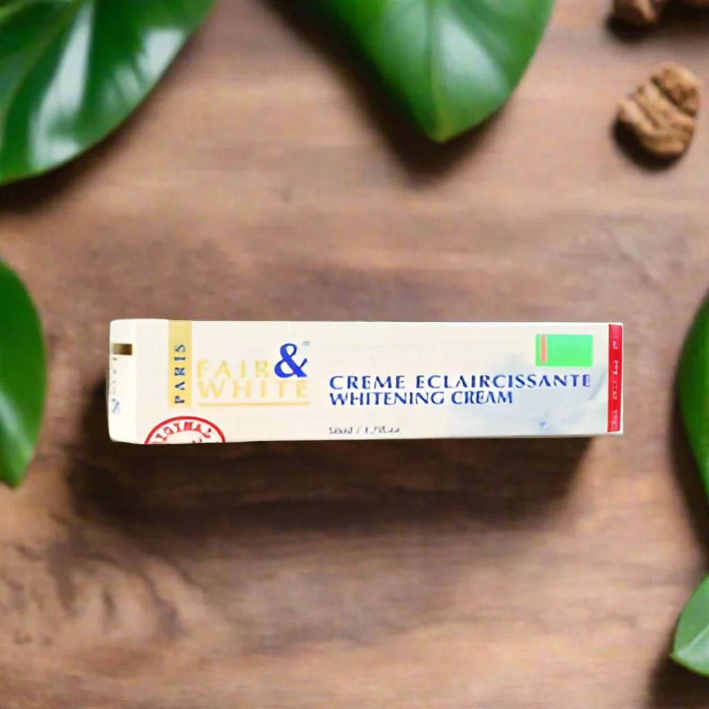 Fair & White Original Face Cream in 1.7 oz jar, smooth texture and white color, ideal for skincare and brightening.