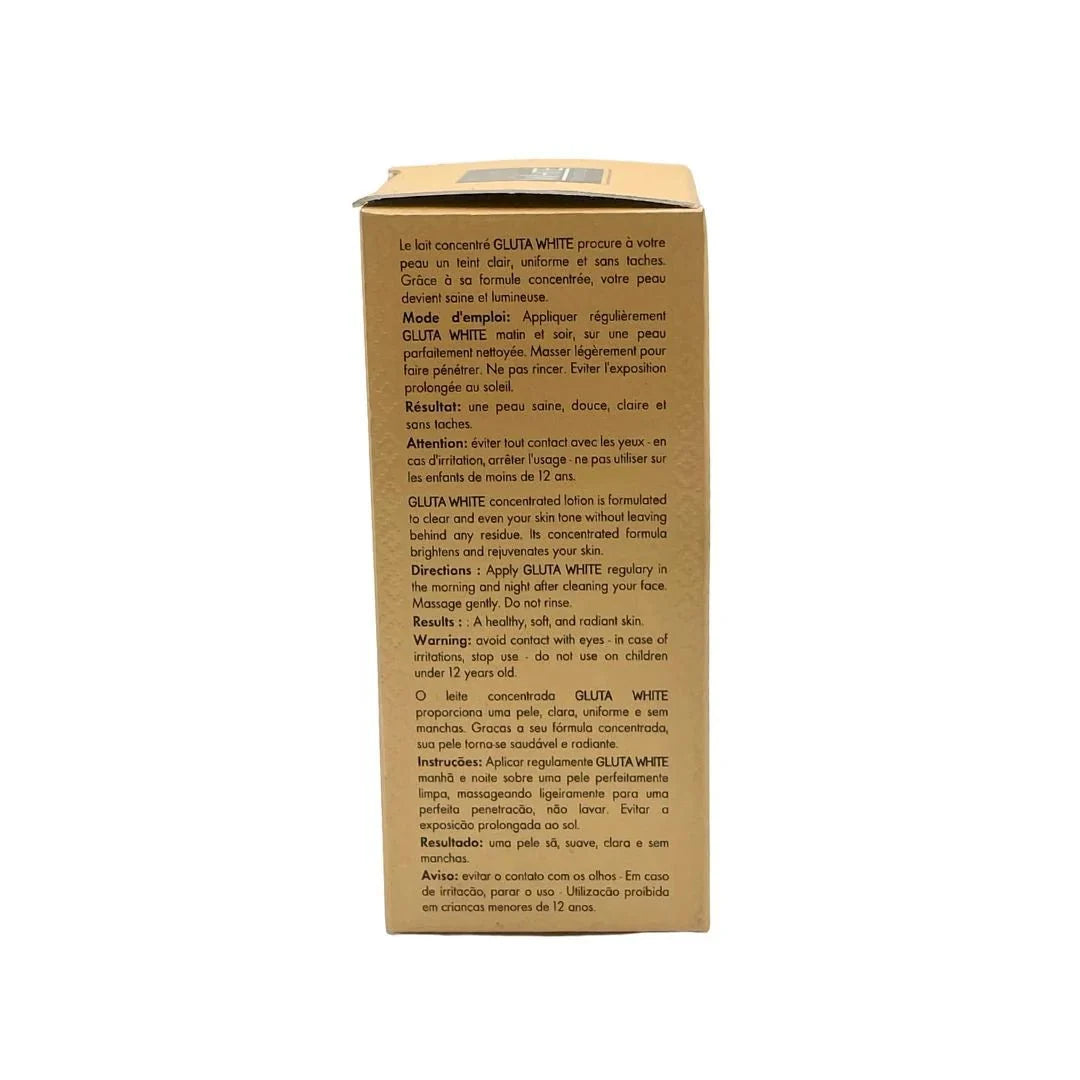 Gluta White Glutathione & Collagen Concentrate 50ml bottle, clear liquid with label, skincare supplement for brightening and skin health