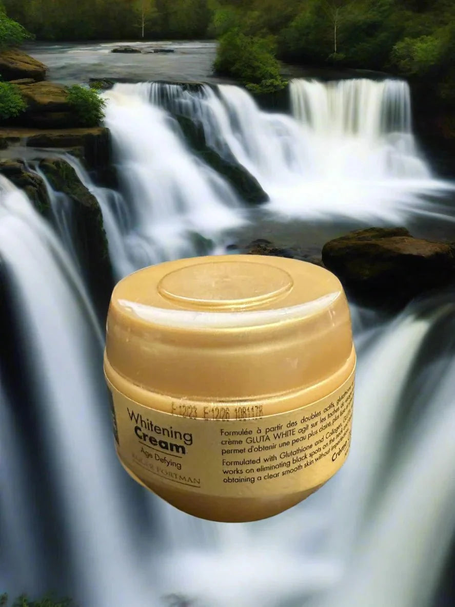 Gluta White Nourishing Cream with Glutathione and Collagen in a 125ml jar, creamy texture, for brightening and skin nourishment.